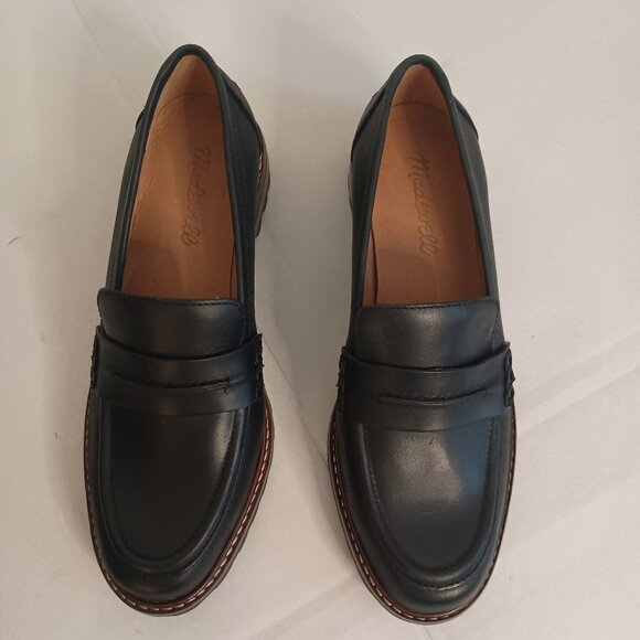 Madewell Leather Lug Loafers Black Style NE526 Women’s Size 6 Excellent Like New - Picture 6 of 15